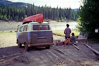 A little rest at the banks of the Stinkine River (Jen and Dan, the two other members of the party)
