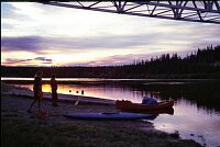 As it gets dark at 1.00am we had a late start at 11.00 in the evening, with the Cedar-Camoe leaking because the wood was still to dry.