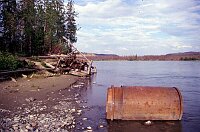 A funny dredge from the 30s and a a burned forest in the background