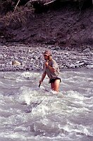 Crossing another raging river, on the way home it was running so high we didnt get back