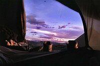 An incredible view out of the tent over the Alaska Range