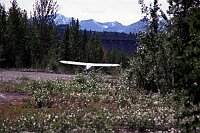 A sceenic flight starting in a river bed, Kennecott Mines