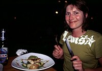 Yammy food and Kalik Beer, Governours Harbour