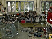 The broken engine on the left and the &quotnew&quot one already hovering to its new position - unfortunately the clutch didnt work so the whole thing will have to come off again....<br>