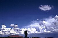 Uluru and an incoming thunderstorm